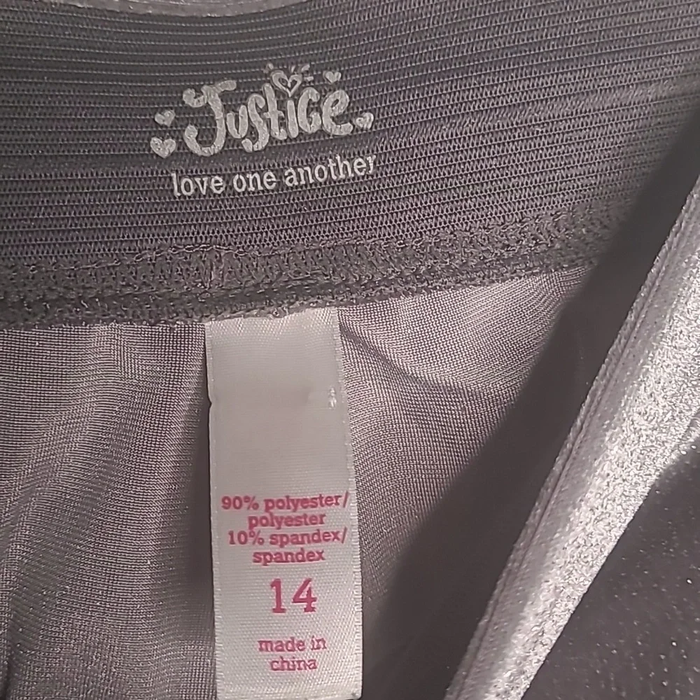 Justice girls 14 Super Sparkly Glitter Bling silver stretchy leggings
